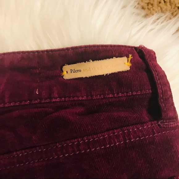 Anthropologie Picro & the Letterpress Corduroy Zippered Wine Red Skinny Jeans - Picture 8 of 13